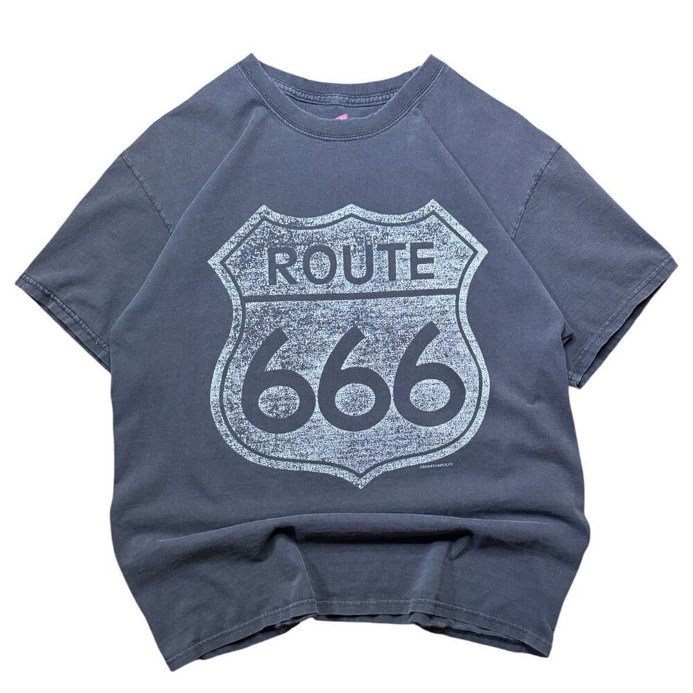 Vintage Y2k Highway To Hell Route 666 T-shirt Men Size Large